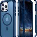 Red2Fire Magnetic for iPhone 15 Pro Max Case, [Compatible with MagSafe][Military Grade Drop Protection][Heavy Duty Shockproof] Non-Slip Translucent Matte Bumper Phone Case for iPhone 15 Pro Max 6.7" (Deep Blue)