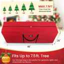 7.5Ft Christmas Tree Storage Bag - Heavy Duty 600D Oxford, Extra Large Capacity with Reinforced Handles & Dual Zipper for Artificial Christmas Trees, Holiday Decorations & Ornaments (Red, 48x15x22in) (48x15x20in)