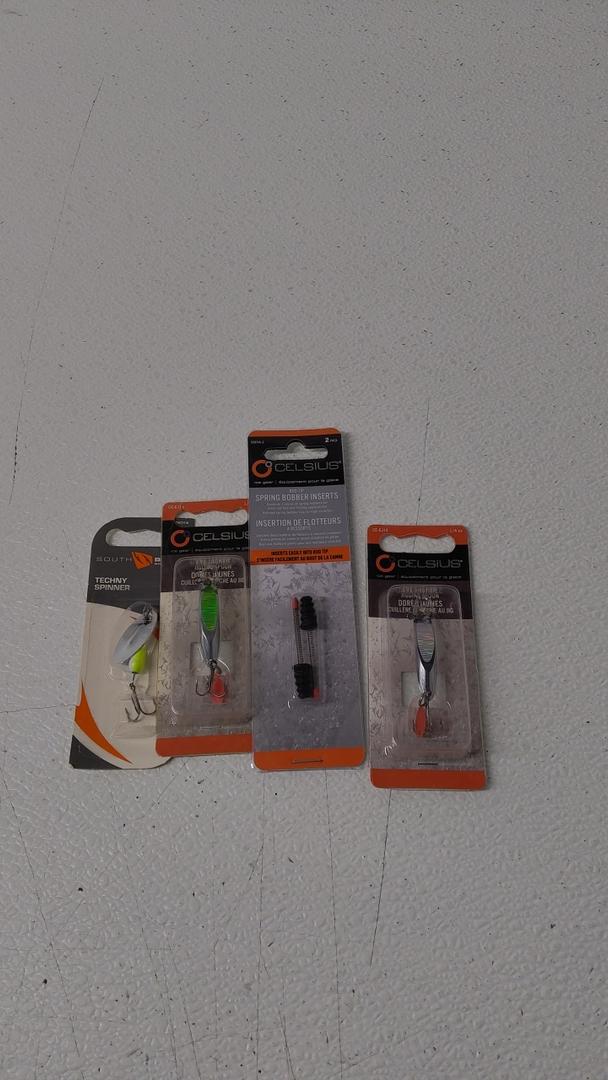 Fishing Gears Assorted, Set Of 4(Eye Jacker 2 Pcs, Techny Spinner 1 Pc, Spring Bobber Inserts 1 Pc)