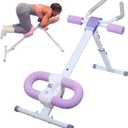 Ab Workout Equipment Abdominal Trainer, Adjustable Ab Machine at Home Gym, Foldable Abdominal Exercise Machine, Core & Ab Trainer Machine for Stomach Workout with LCD Monitor (PURPLE)