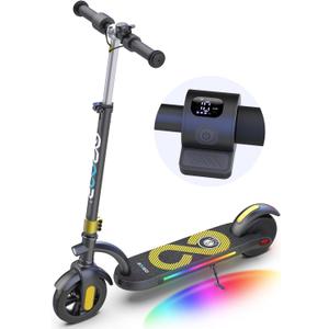 Gyroor H40 Kids Electric Scooter, 180W Motor, Up to 10 MPH, LED Display & Colorful Lights, Adjustable Height, for Boys & Girls Ages 8-12, Great Birthday Gift (Gold)