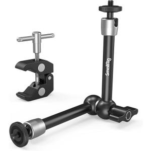 SMALLRIG Clamp w/ 1/4" and 3/8" Thread and 9.8 Inches Adjustable Friction Power Articulating Magic Arm with 1/4" Thread Screw for LCD Monitor/LED Lights - KBUM2732B