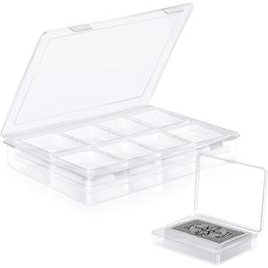 16 Pcs Playing Card Case, Clear Trading Card Storage Organizer 3.86 x 2.91 x 0.94 Inch Plastic Card Box for Gaming Cards, Business Card Storage (16)