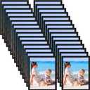 CRUGLA 30 Packs 8x10 Magnetic Picture Frames for Refrigerator, Modified Sheet with Self Adhesive Backing, Black 8 by 10 Photo Craft Frame Set Glass Window Door Cubicle, (WACX230315)
