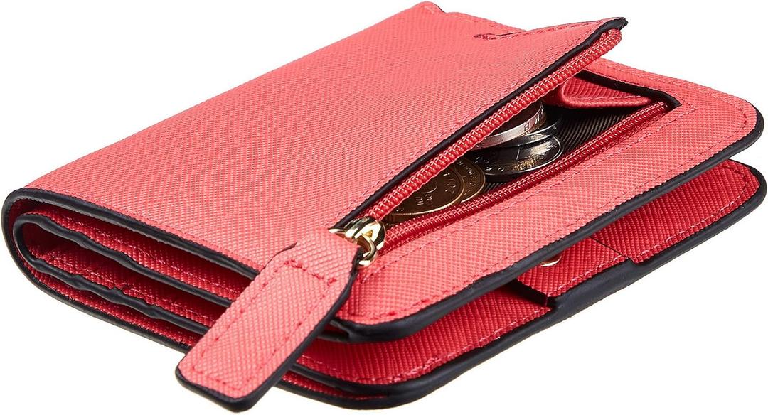 Toughergun Womens Small Slim Leather Wallet with RFID Protection, Compact Bifold Mini Purse with Clear ID Window