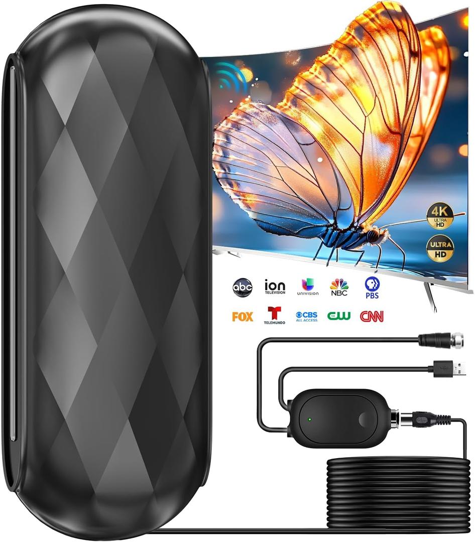 2026 Upgraded 5000+ Miles Indoor/Outdoor TV Antenna for Local ChannelsDesigned for smart HDTV,Amplified Signal BoosterBest Strongest TV Antennas Supports 360Reception of 8K/4K/1080P Full HD