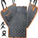 URPOWER Dog Car Seat Cover for Pets 100% Waterproof Hammock 600D Heavy Duty Scratch Proof Nonslip Durable Soft Pet Back Seat Covers for Cars Trucks and SUVs (Standard (54" W x 58" L), Black-Orange)