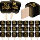Geelin 25 Pcs 50th Birthday Party Favors for Guests Bulk Thank You Paper Fans with Handle 50 Birthday Anniversary Souvenir Gifts Bulk 50 Themed Party Supplies