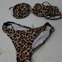 SOLY HUX Women's Leopard Print Bathing Suit Underwire Bikini Set Two Piece Swimsuit (Medium)