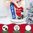 7FT Christmas Inflatable Outdoor Decoration Blow Up Santa Claus Takes Snowboard with Merry Christmas Inflate Xmas Decor Lawn Winter Sports Fans LEDs for Holiday Party Garden Yard Patio Dcor