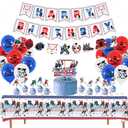 KEFAN Hockey Party Decorations, Ice Hockey Birthday Party Supplies Favors Includes Banner, Cake Toppers, Latex Balloons, Tablecloth for Hockey Lovers Boys Kids Birthday Party (Banner)