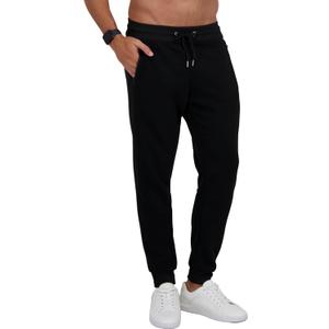 Fleece Mens Joggers with Zipper Pockets, Mens Sweatpants, Workout Sweats for Men S-2XL (Black, XXL)