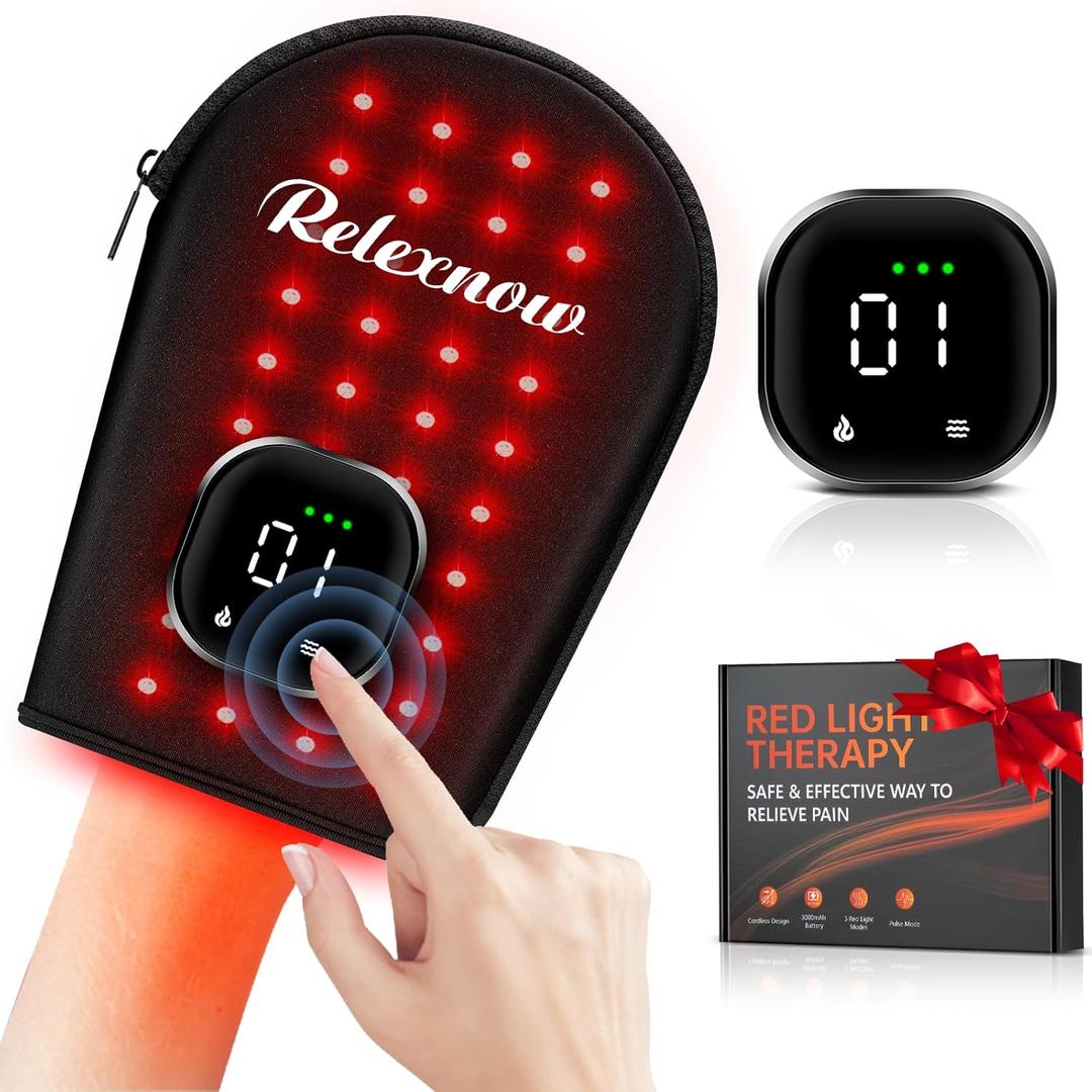 Cordless Red & Infrared Light Therapy for Hand Pain Relief with 660nm Red 850nm Infrared Light, Infrared Light Therapy Glove for Hands Fingers Wrist Joint Stiffness Treatment