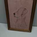 Gold Framed Minimalist Dog Sketch Wall Art Painting Neutral Line Drawing Dog Portrait Print Modern Pet Lover Picture Poster Simple Aesthetic Canvas Artwork for Room Bedroom Office Home Decor 12x16inch