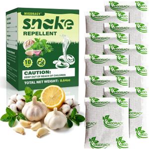 10Pack Snake Repellent, Snake Deterrent Pouches, Keep Snake Away from Home, Garden, and Vehicle, Peppermint Oil to Repel Snake, Indoor and Outdoor Use