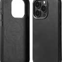 LONLI Edition | Italian Leather - for iPhone 15 Pro Max - Premium Italian Full Grain Leather Phone Case - Develop Unique Patina - Black Ink