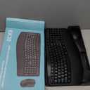 Wireless Keyboard and Mouse Combo,2.4G Full Size Wave Keys Ergonomic Keyboard with Wrist Rest for Natural Typing, 3 DPI Adjustable Ergonomic Silent Mouse for Computer/Laptop/Windows/Mac (Black)