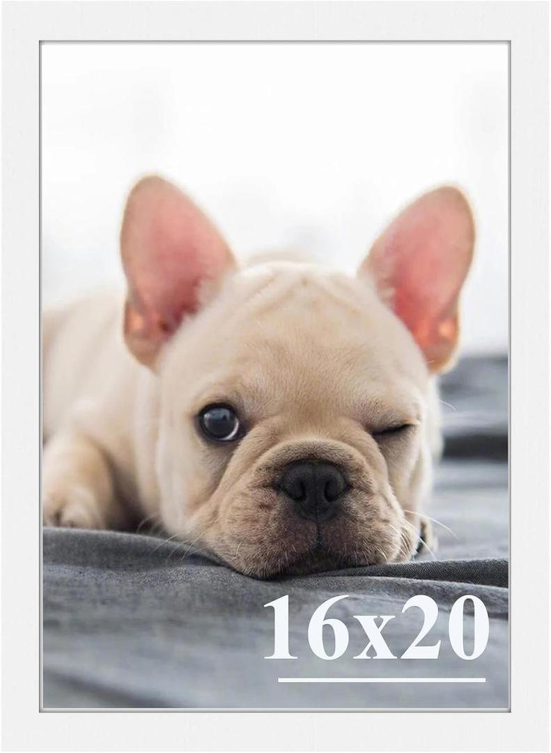 RUN HELIX 16x20 Picture Frames,Simple Designed Photo Frame,Certificate Document Frame for Horizontal and Vertical Formats,16x20 Poster Photo Frame Wall Gallery Home Office Decor,White, 16x20-1pack