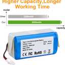Replacement Battery for Tikom L9000, G8000, L8000 Yeedi K600 K650 K680 K700 K730 Robot Vacuum 14.4V 36WH 2800mAh Rechargeable Battery
