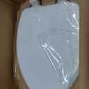 Mayfair Linden Slow Close Toilet Seat, Non Slip Heavy Duty Wood, Easy Install, Elongated, White