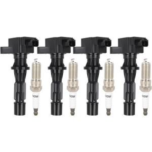 ECCPP UF516 4 ignition coils with 4 iridium Spark Plugs for ford for Mercury Fusion Milan 2006 2007 2008 2009 2.3L L4 UF516 SP530