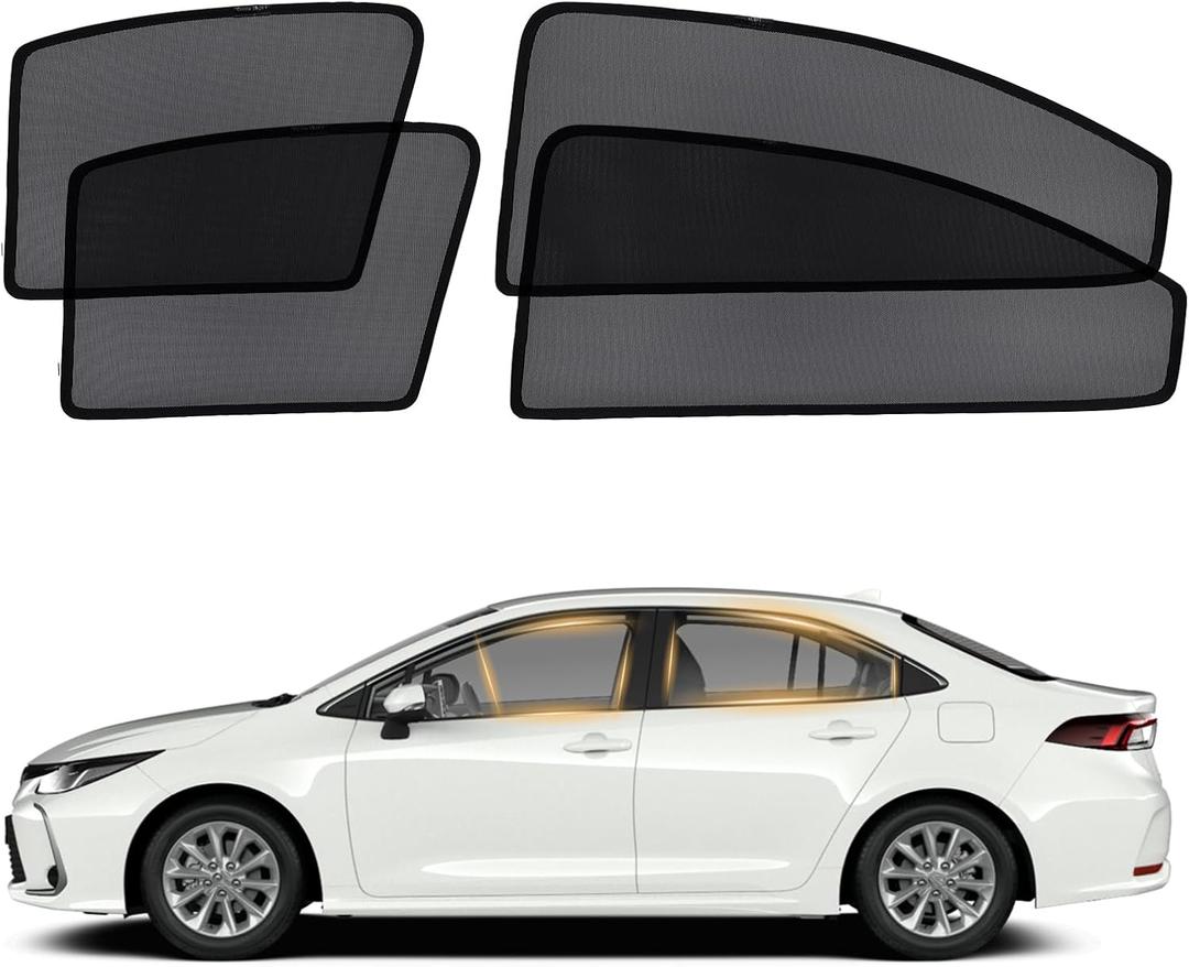 XCBYT Car Window Shades for 2019–2024 Corolla Sedan (Not for Hatchback/Touring/Cross), 4PCS Side Window Sun Shades, Breathable Mesh UV Protection for Baby, Privacy & Heat Insulation