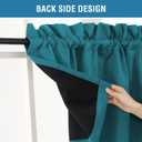 H.VERSAILTEX 100% Blackout Valances for Windows,Valances Farmhouse Window Treatment Drapes for Small Windows Kitchen Living Room RV Vintage 18 Inch Rod Pocket 2 Panels Turquoise Blue