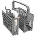 Noa Store Dishwasher Silverware Cutlery Basket (Gray Detachable) - Universal Organizer Basket for Small Items -Fits Most Dishwasher Models - Foldable & Portable Rack - Organize and Separate Silverware