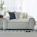 Sofa Couch Cover, Sofa Covers for Dogs Washable, Non-Slip Striped Sofa Slipcovers for Sectional Sofa, Sofa Cover Furniture Protector for L Shaped(Beige White, 27.6"x 27.6")
