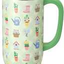 Swig Life 30oz Mega Mug, 30oz Tumbler with Handle and Straw, Large Insulated Tumblers, Cup Holder Friendly Travel Mug, Stainless Steel 30 oz Tumbler, Reusable Insulated Water Bottle (Green Thumb)