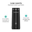Baby Brezza Portable Warmer 3X Faster Baby Bottle Warming - Travel Breastmilk and Formula Warmer - Safe, Even Heating - Up to 9oz - No Adapters, Black