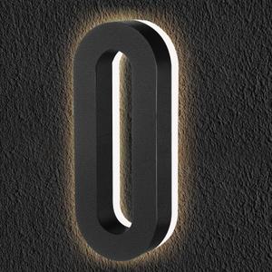ROCEEI 6 Inch Backlit LED House Number 0-9 for Outside Stainless Steel Waterproof Home Address Number Illuminated House Modern Lighted Address Sign for Houses Restaurant 12v Dc Low Voltage