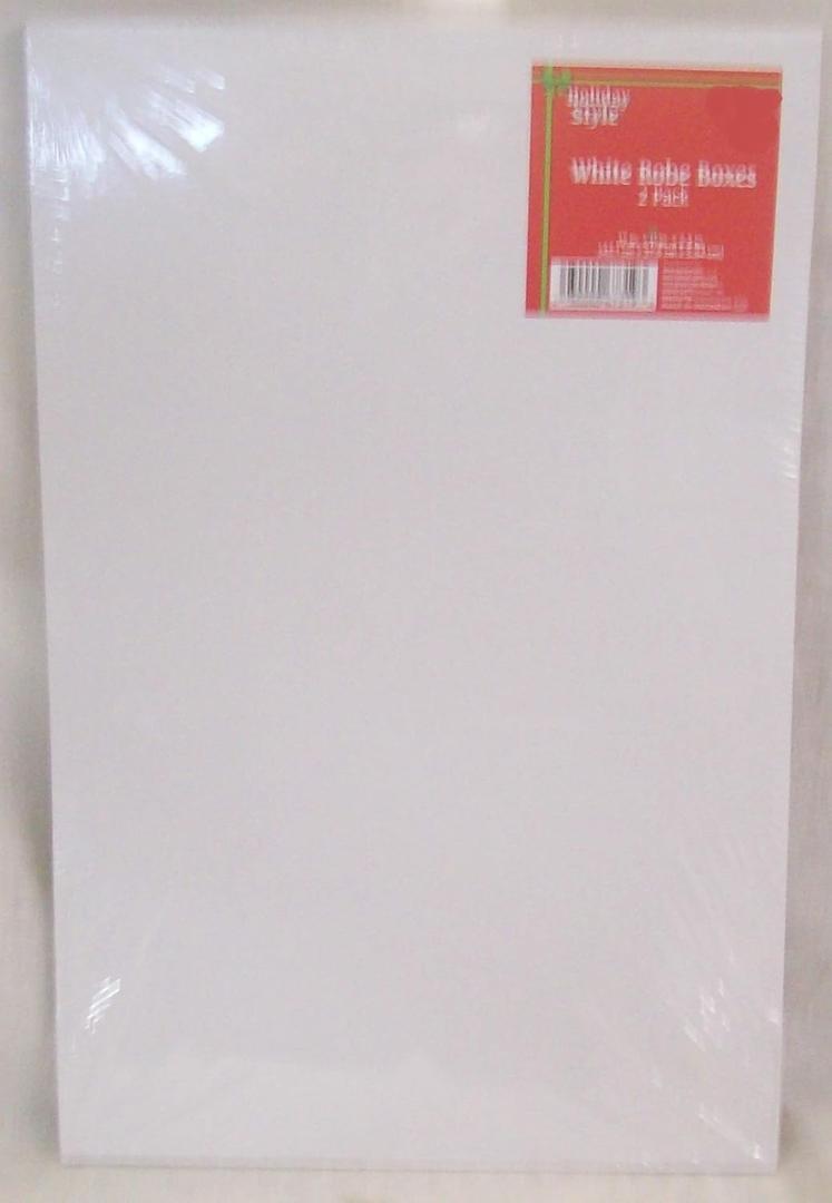 Holiday Style 4 Plain White Gift Boxes Robe 11" x 17"
