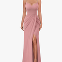 VFSHOW Womens Sexy Formal Ruched Fitted High Slit Bodycon Maxi Dress Spaghetti Strap Sweetheart Cocktail Prom Evening Gown, Large