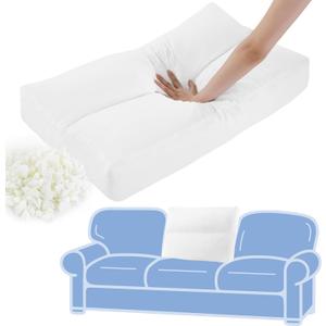 Shredded Foam Couch Back Cushions Replacement Back Pillow Sofa Cushion Stuffing Fill Supportive Back Pillow 1 Pack, Fluffy & Evenly Quilted Design, Lumbar Support Pillow for Sofa,( 27"x18", White)