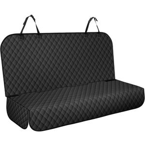 Backseat Cover for Dogs, Waterproof and Non-Slip Pet Bench Seat Covers, Car Seat Protector for Back Seat, Universal Size Rear Car Seat Cover Fits Cars, Trucks and SUVs, Black