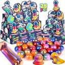 28 Pack Valentines Day Gifts for Kids, Galaxy Slime with Greeting Card Box Stress Relief Fidget Toy for Kids Party Favor, Valentine's Day Classroom Exchange Prizes Gift Set
