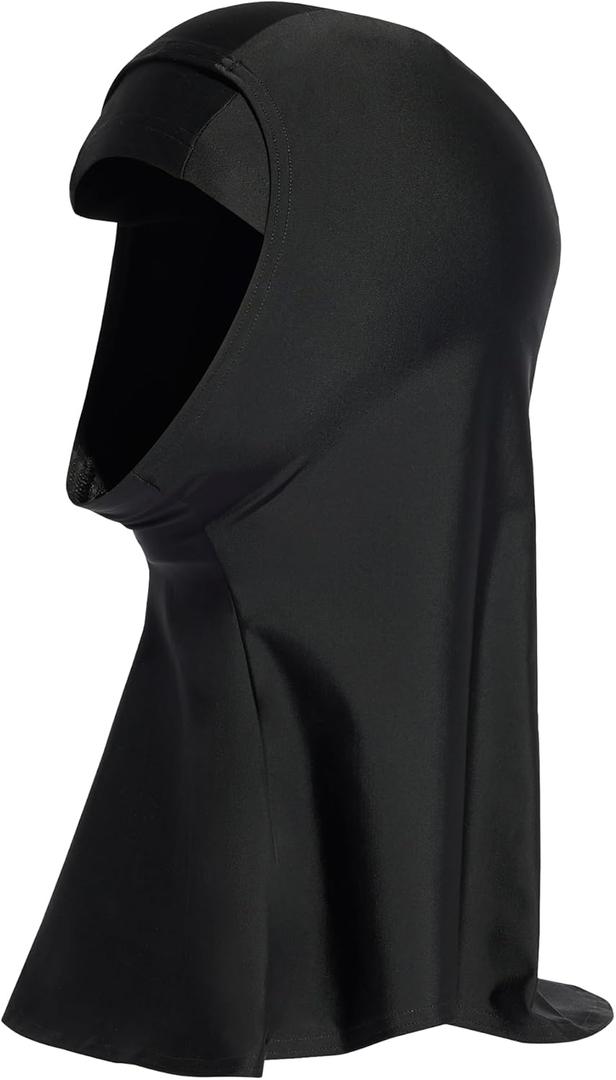 adidas Womens 3 Stripes Swim Hijab (Large, Black)