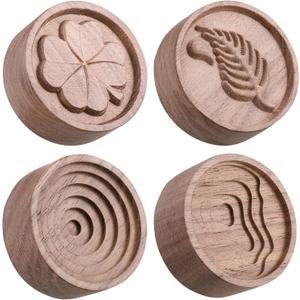 Zhehao 4 Packs Wood Essential Oil Diffuser Small Passive Oil Diffusers Aromatherapy Round Wooden Grain Portable Air Freshener for Car Aromatherapy Home Office Bathroom(Brown)