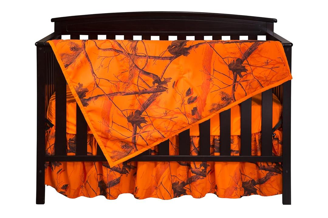 Carstens Real Tree AP Camo 3-Piece Crib Sheet Set, Orange
