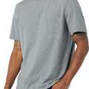 Amazon Essentials Men's T-Shirts, Short-Sleeve Crewneck Pocket, Cotton, 2-Pack (Gray, XS)