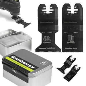 Smithology 24PCS Oscillating Saw Blades - 6 Japanese Tooth & 18 Standard Multi-Tool Blades for Wood, PVC & Plastic | Fits Dewalt, Milwaukee, Ryobi, Makita, Craftsman, Porter Cable, Ridgid, Rockwell