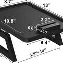 Couch Arm Tray with 360Phone,Bamboo Folding Sofa Tray,Sofa Armrest Trays Clip-On Couch Desk for Drinks,Snacks,Phone,Remote ControlBlack