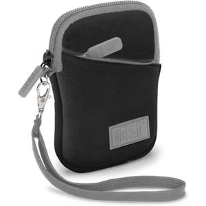 USA GEAR Compact Camera Case - Water Resistant Digital Camera Small Bag w/Belt Loop, Wrist Strap, Pocket for SD Card, Charging Cable - Pouch Compatible with Canon, Nikon, Sony and More (Black)