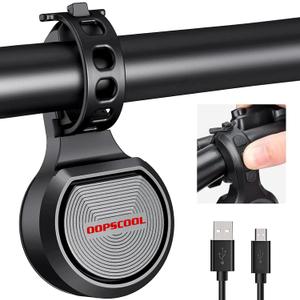 Bike Horn Adjustable 80-130DB, Electric Bicycle Bell USB Rechargeable, Waterproof Bicycle Accessories for Adults Mountain Bike Bells Whistle (us-red-4sounds)