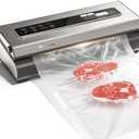 Mesliese Vacuum Sealer Machine Powerful 90Kpa Precision 6-in-1 Compact Food Preservation System with Cutter, 2 Bag Rolls & 5 Pre-cut Bags, Widened 12mm Sealing Strip, Dry&Moist Modes (Silver)