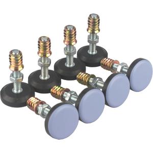 Furniture Leveler PTFE(Teflon) Bottom(28mm Base),Threaded Shank(1/4-20) Adjust Pads,Table/Chair/Cabinet/Sofa Medium Adjustable Legs Leveling,Nuts Installation and Floor Protection(8 Pack)