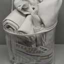 Pinch Pleat Extra Long High Ceiling 120 Inch Curtains for Living Room 2 Panels Set, Cottage Core Blackout Flax Linen Beige White Luxury Windows Curtain with Back Tab 40 x 120 Inches Long Large Drapes