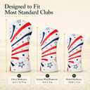Golf Club Covers for Driver Fairway Woods & Hybrid, Leather Headcovers with Plush Lining, Long Neck Design Protection