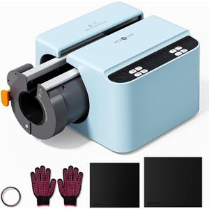 HTVRONT Auto Tumbler Heat Press - A200 Tumbler Heat Press Machine, Adjustable Pressure & Switchable Heat Plate Attachment, 4 Memory Modes for 15 OZ, 16 OZ, 20 OZ, 30 OZ Tumblers & Glasses, Blue